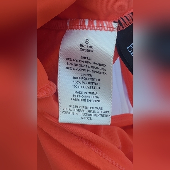 Ellen Tracy Ruffle Halter Rouched One Piece Swimsuit Size 8 - Picture 7 of 7